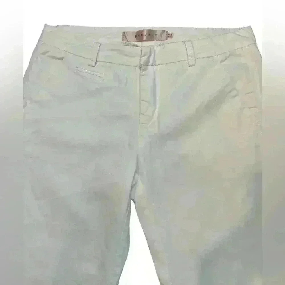 Esqualo Womens Skinny Low Rise Ankle Trouser Jeans Belt Loops White Size 8